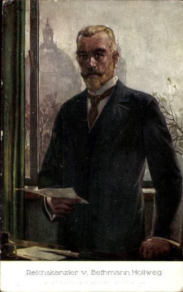 Artist Postcard Reich Chancellor von Bethmann Hollweg, portrait