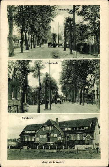 PC Gronau in Westphalia, exterior view of Annaheim, view of Lossestrasse