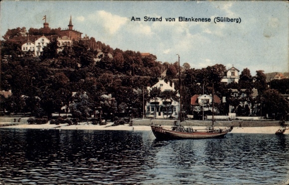 Ak Hamburg Blankenese, Strand, Süllberg