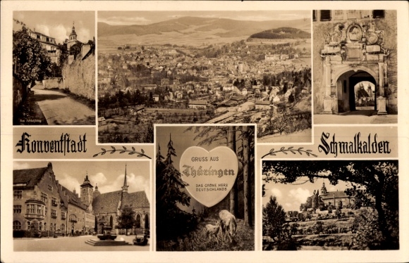 Postcard Schmalkalden in the Thuringian Forest, Various views by Gruss from Thuringia