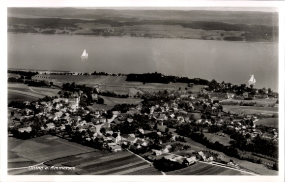 Ak Utting am Ammersee Oberbayern, Fliegeraufnahme