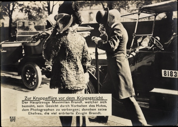 Giant Postcard Krupp affair before the court martial, Kornwalz scandal, main witness Maximilian Brandt