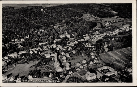 Postcard Bad Liebenstein in the Thuringian Forest, aerial view