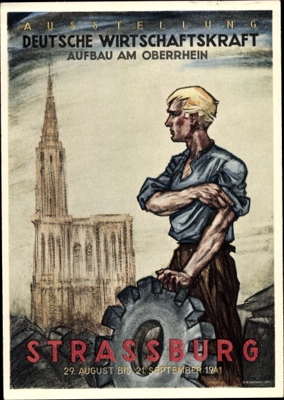 Artist PC Strasbourg Alsace, exhibition German economic power, development on the Upper Rhine, 1941
