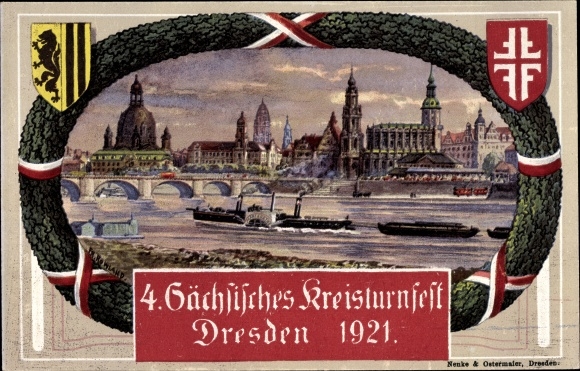 Künstler Ak Dresden, 4. Sächsisches Kreisturnfest 1921