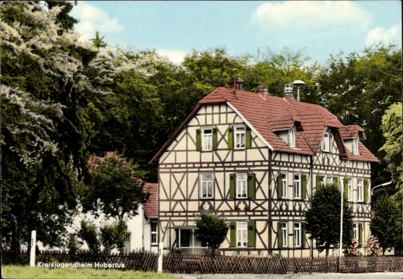 Postcard Butzbach im Taunus Hesse, Hubertus district youth home, half-timbered house