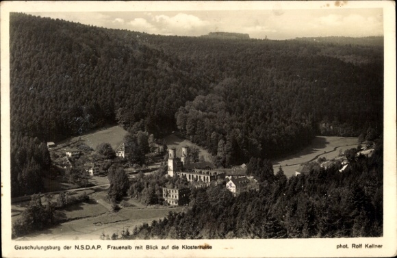 Postcard Frauenalb Schielberg Marxzell in the Black Forest, monastery ruins Frauenalb, Gau training castle NSDAP