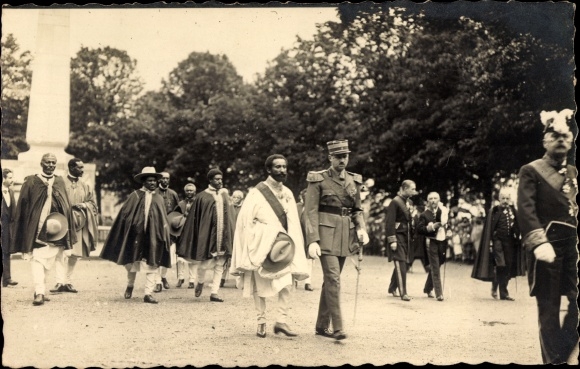 Photo PC Luxembourg, Ethiopian nobility, Haile Selassie I, state visit, Grand Duke of Luxembourg