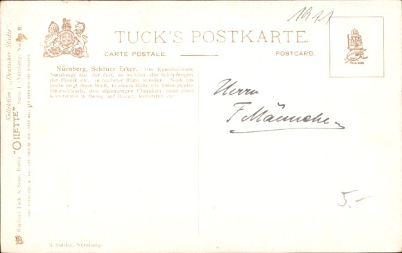Artist Postcard Flower, Charles, Nuremberg in Middle Franconia Bavaria, Beautiful Bay Window
