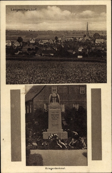 PC Langenchursdorf Callenberg in Saxony, panorama, war memorial