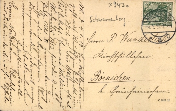 Postcard Schwarzenberg in the Ore Mountains Saxony, castle, home economics school