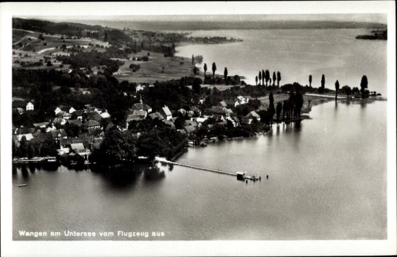 Postcard Wangen am Untersee Öhningen in Baden, aerial photograph
