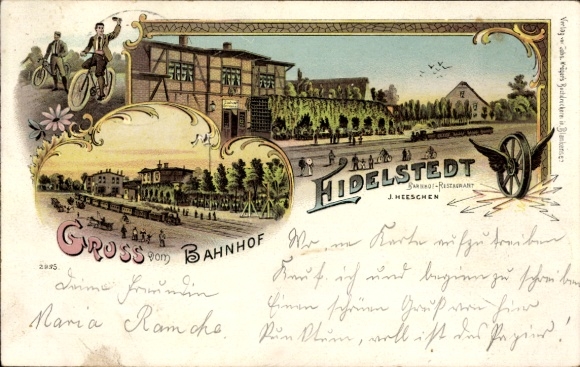 Chromo-Litho Hamburg Eimsbüttel Eidelstedt, train station, track side, train station restaurant