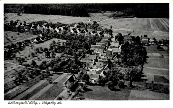 Postcard Neuhengstett Althengstett in the Black Forest Württemberg, aerial photograph