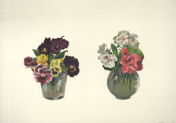 2 wafer bouquets in glass vases, each approx. 11 x 8.5 cm