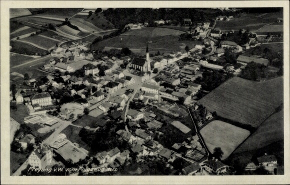 Postcard Freyung in the Bavarian Forest, aerial photograph