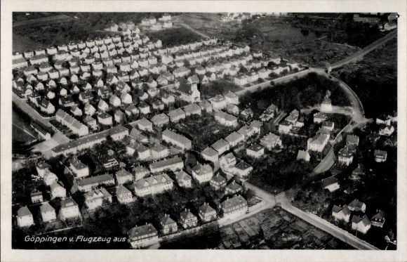 Postcard Göppingen in Württemberg, aerial photograph, city view, houses, 1942