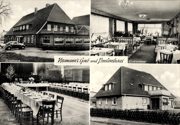 Ak Oldendorf im Kreis Stade, Neumanns Gasthaus und Pensionshaus, Saal, Clubzimmer