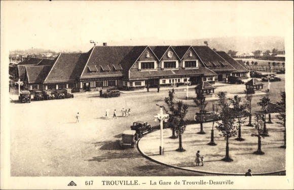 Postcard Trouville Calvados, Trouville Deauville Train Station