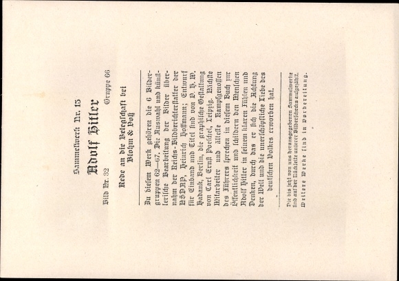 Collective picture factory 15 Adolf Hitler, picture 32, speech to the workforce at Blohm &amp; Voss