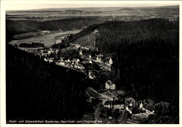 KP Bad Niedernau Rottenburg am Neckar, stalownia i łaźnia siarkowa Bad-Hotel, zdjęcie lotnicze