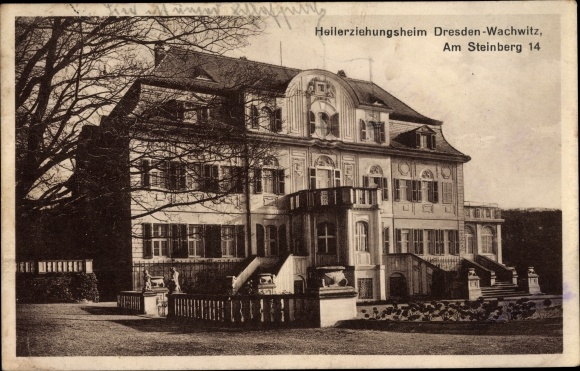Postcard Dresden Northeast Wachwitz, home for remedial education, Am Steinberg 14