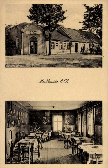 Postcard Mulkwitz Mułkecy Schleife in Upper Lusatia, Gasthaus zur Eiche