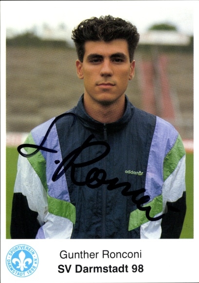 Autogrammkarte Masseur und medizinischer Betreuer Gunther Ronconi, SV Darmstadt 98, Autogramm
