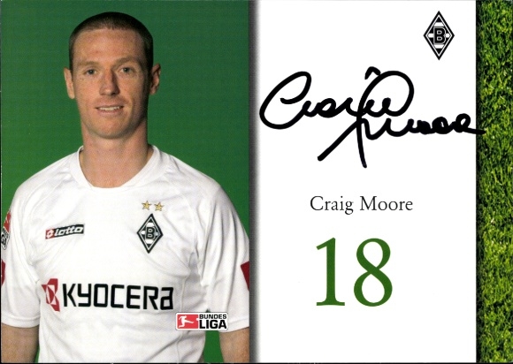 Autogrammkarte Fußballer Craig Moore, Borussia Mönchengladbach, Autogramm