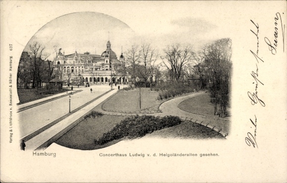 Postcard Hamburg Mitte St Pauli, Heiligengeistfeld, Heiligen-Geist-Feld, Concerthaus Ludwig, Helgoland