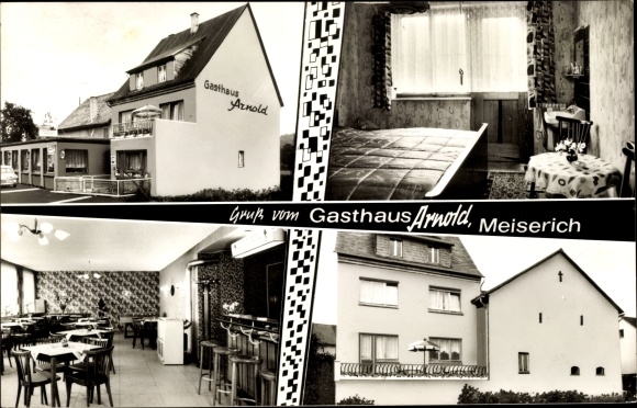 Ansichtkaart Meiserich Ulmen Eifel, herberg, eigenaar Willi Arnold, binnenaanzicht