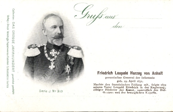 Ak Herzog Friedrich Leopold von Anhalt, General der Infanterie