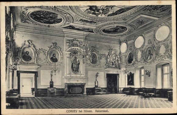 Postcard Höxter in North Rhine-Westphalia, Imperial Hall in Corvey Castle