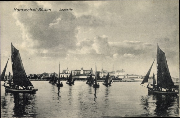 Ak Nordseebad Büsum, Segelpartie