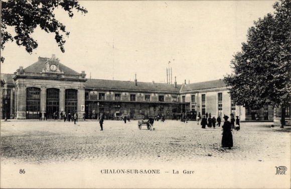 Postcard Chalon sur Saône Saône et Loire, The Station