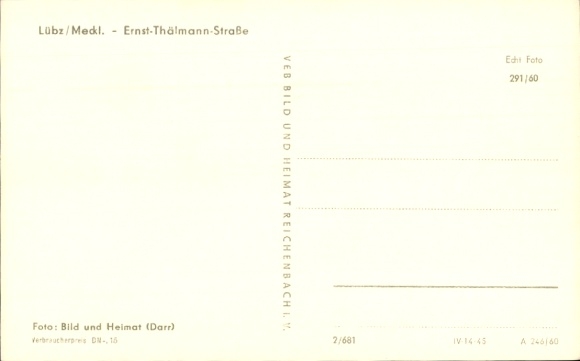 Postcard Lübz in Mecklenburg, Ernst Thälmann Straße