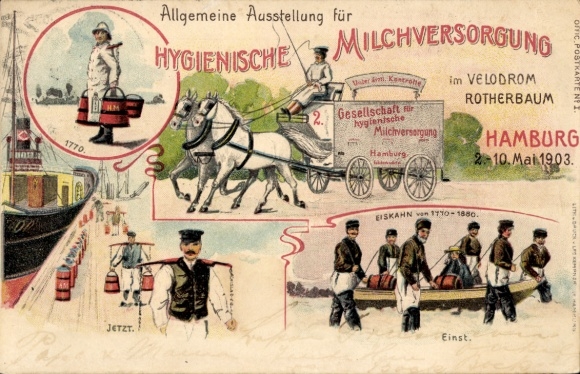 Chromo-Litho Hamburg Eimsbüttel Rotherbaum, General Exhibition for Hygienic Milk Supply 1903, Velodrom