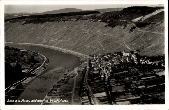 Ak Burg an der Mosel, Fliegeraufnahme