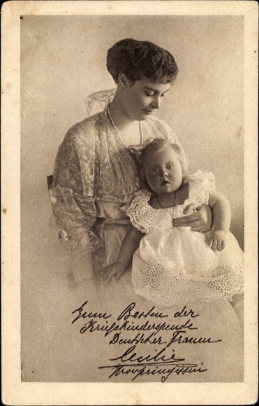 Postcard Crown Princess Cecilie of Prussia, Princess Alexandrine, War Children&#39;s Donation Day 1916