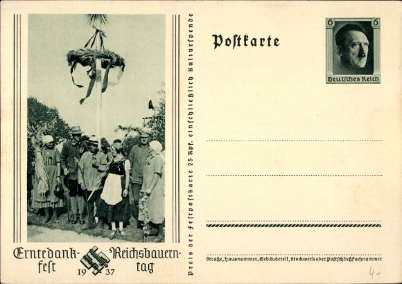Ganzsachen Ak Erntedankfest, Reichsbauerntag 1937