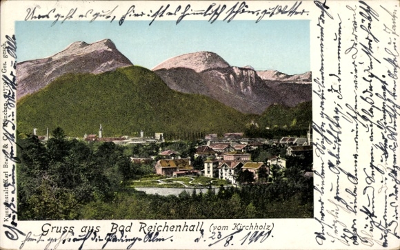 Ak Bad Reichenhall in Oberbayern, Landschaftsansicht, Berge, Gebäude, 