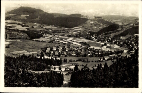 Postcard Fürstenwalde Geising Altenberg Erzgebirge, view of hills, valleys, scenic idyll,...
