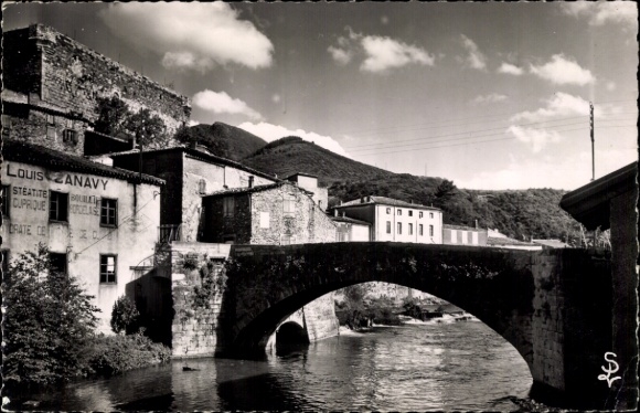 Ak Quillan Aude, oude brug