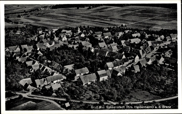 Postcard Gussenstadt Gerstetten in Württemberg, aerial photograph