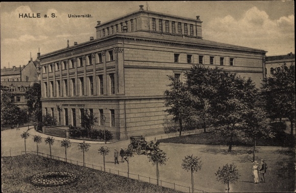 Postcard Halle an der Saale, University