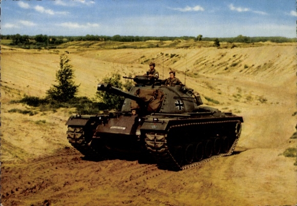 Postcard German Bundeswehr, tank M 48 A II