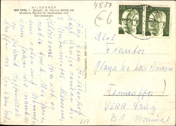 Postcard Verl in Westphalia, Hildenhof, Bergstraße 34