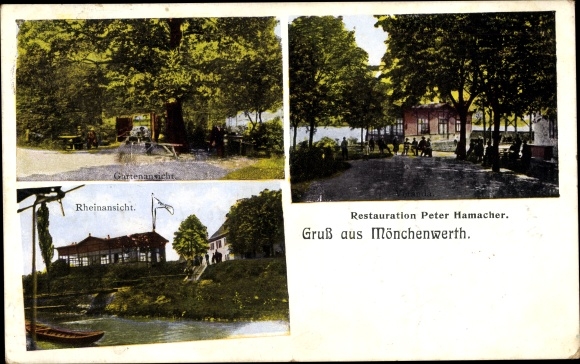 PC Mönchenwerth Meerbusch in the Rheinkreis Neuss, restoration Peter Hamacher, view of the Rhine