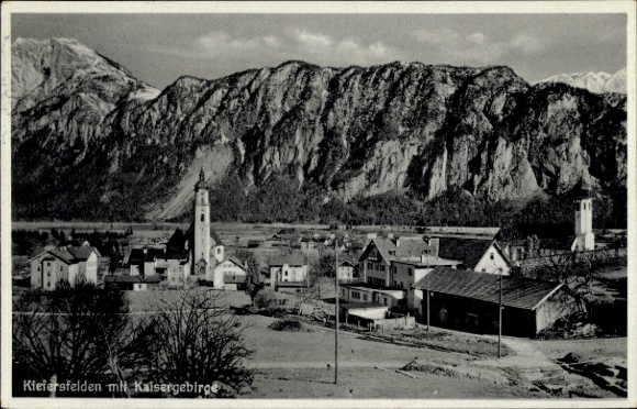 Postcard Kiefersfelden Upper Bavaria, partial view, Kaiser Mountains