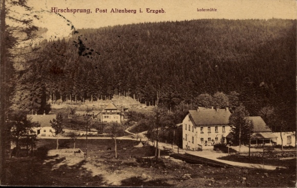 Postcard Hirschsprung Altenberg Erzgebirge, Badenmühle